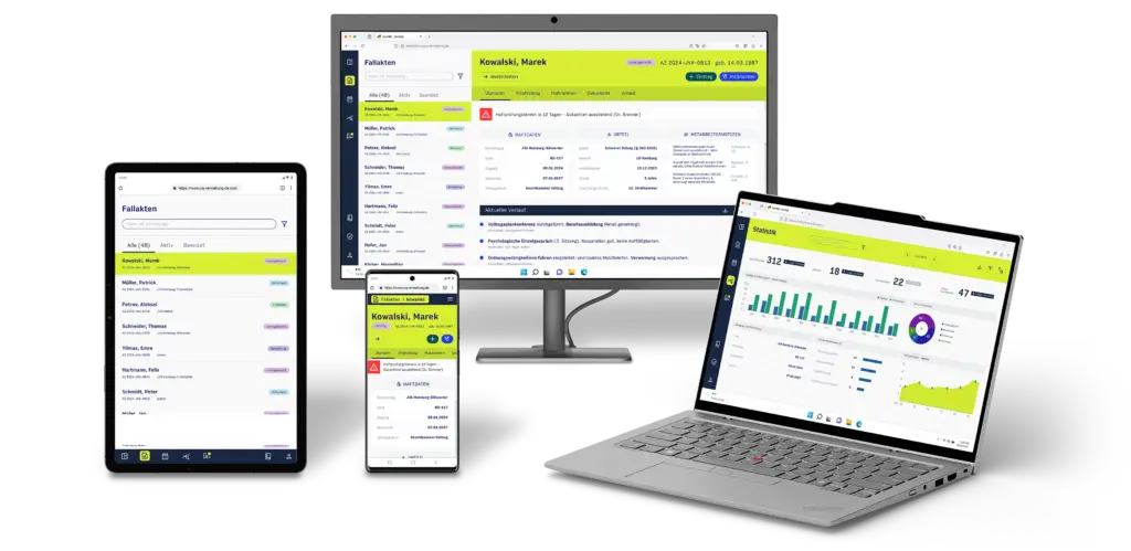 Die neugebaute Software, vollstaendig responsiv